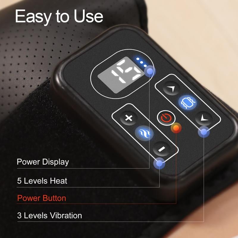 MASGRE Q7 Cordless Shoulder & Neck Massager with Heat & Vibration - 3 Heat Levels, Portable, Rechargeable, Ergonomic Design, Adjustable Velcro Straps, USB Charging, 5000Mah Battery, Great Gift for Wellness - Open Season Industries