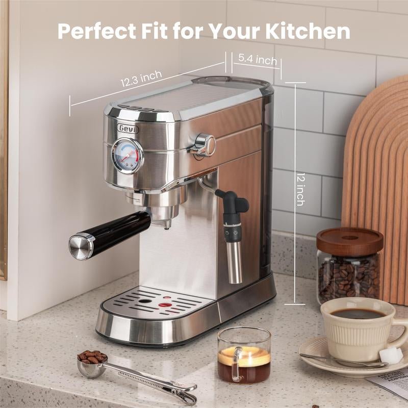 【Springtok】Gevi 20 - Bar Espresso Machine with Automatic Milk Frother | Professional & Compact Coffee Maker for Cappuccino & Latte | Perfect Gift for Coffee Lovers - Open Season Industries