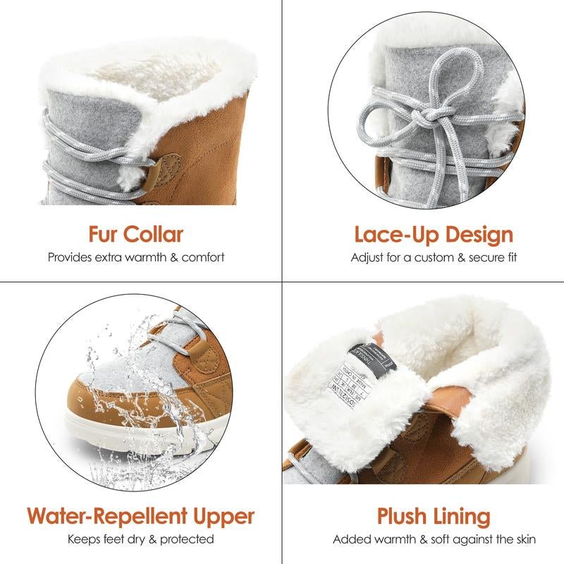 DREAM PAIRS Women'S Winter Snow Boots Lace up Warm Comfortable Faux Fur Lining Outdoor Ankle Booties - Open Season Industries