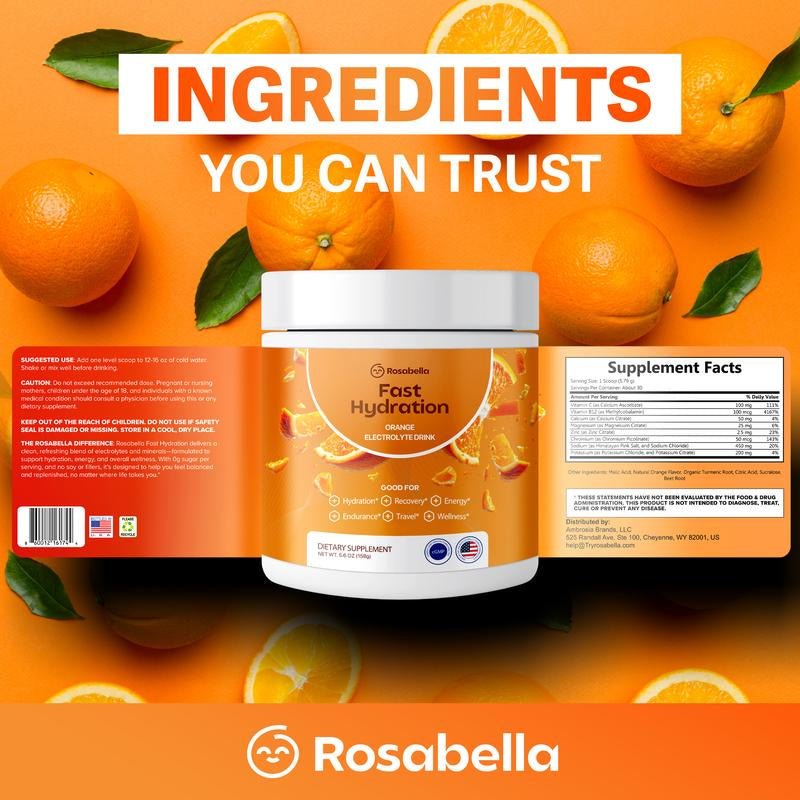 Rosabella Electrolytes 3 - Pack for Fast Hydration, Fast Recovery, Electrolyte Imbalance - Open Season Industries