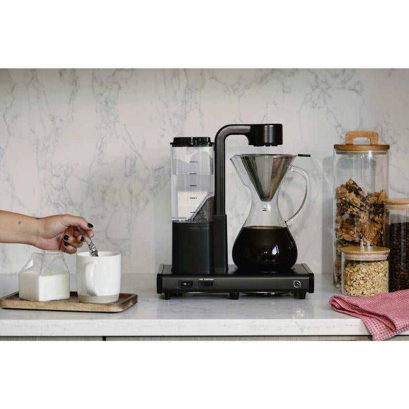 Cookwithwillow - Automatic Pour over Coffee Maker with Glass Carafe and Drip Feature, Brews Hot and Ice Coffee, Made with 99% Recycled Plastics Green Silicone - Open Season Industries