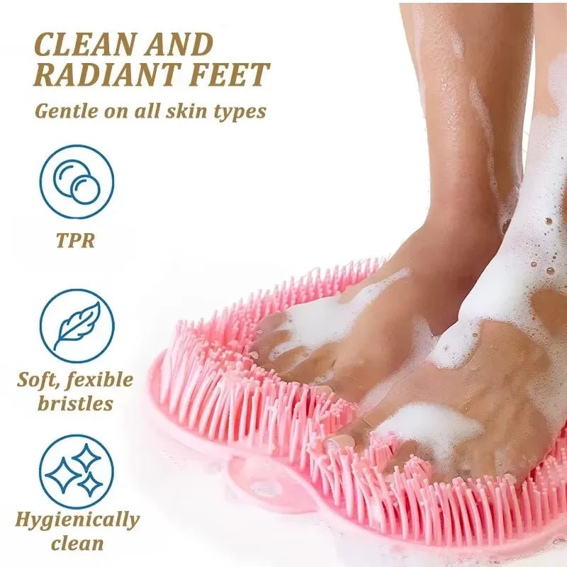 Bathing anti Slip Mat Exfoliating Shower Massage Scraper Bathroom Non - Slip Bath Mat Back Massage Brush Silicone Foot Wash Mat - Open Season Industries
