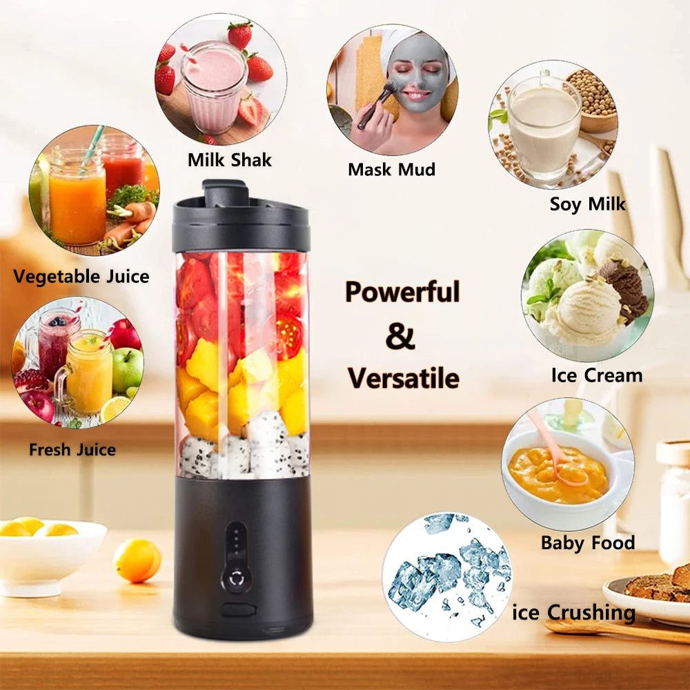 Portable Blender Mini Electric Fruit Juicer Mixer USB Rechargeable Smoothie Orange Fresh Juice Blender Portable Blender - Open Season Industries