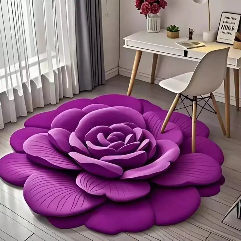 Alien Floral Plush & Diatomaceous Earth Floor Mat Bathroom Absorbent Anti - Slip 3D Fresh Flower Pattern Door Mats Dirt - Resistant - Open Season Industries