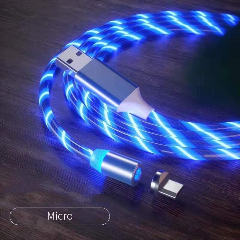 Magnetic Charging Cable Streamer Fast Charging Cable Lighting Micro USB Cable LED Magnet Charger Type - C Cable - Open Season Industries
