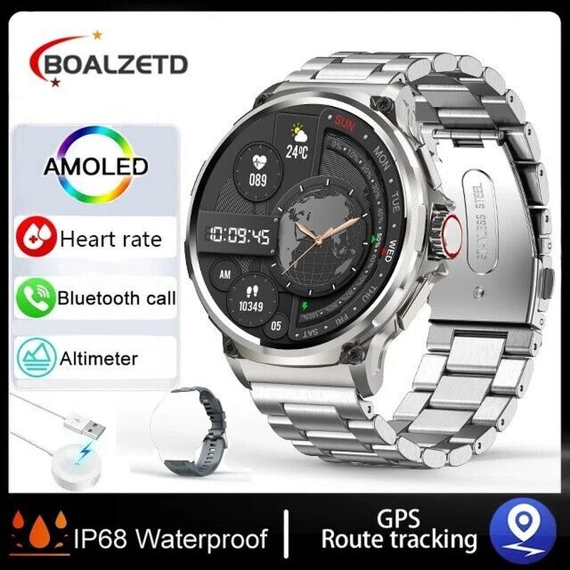 1.85" Ultra HD Smartwatch GPS Bluetooth Call Health Monitoring Watch Gym Gift - Open Season Industries