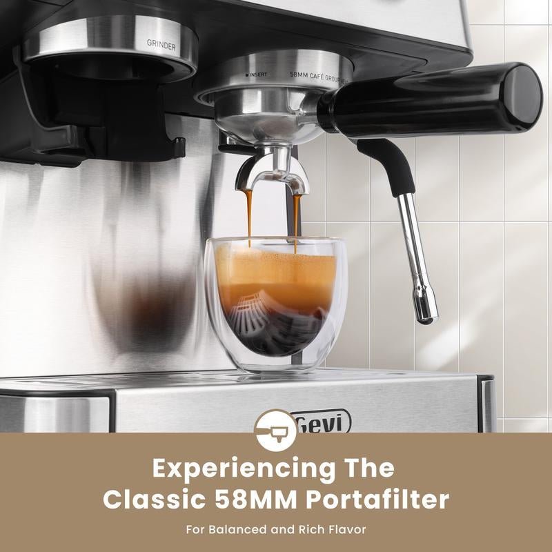 【Springtok】Gevi Espresso Machine with Grinder & Steam Wand | Home Barista Latte Maker | 2.3L Water Tank | Perfect Gift for Coffee Lovers - Open Season Industries