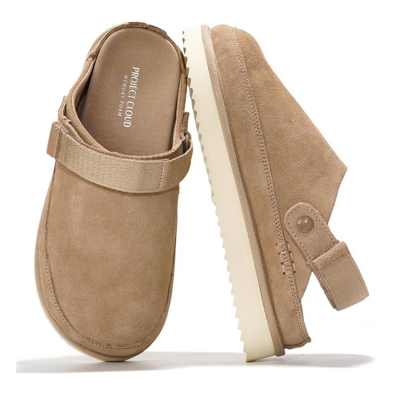 Project Cloud | "Goldstar" Genuine Suede Clogs for Women | Memory Foam | Lightweight | Non - Slip - Open Season Industries