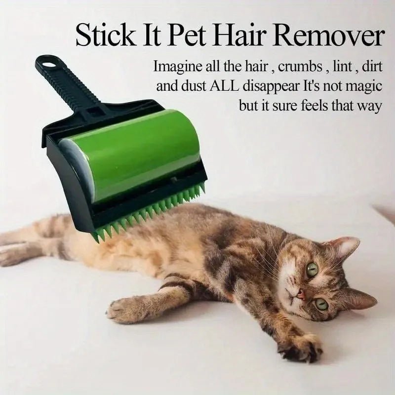 1Set Stick It Roller Handheld Set Pet Hair Remover Roller Kit, Reusable Washable Sticky Lint Roller for Pet Hairs, Carseats - Open Season Industries