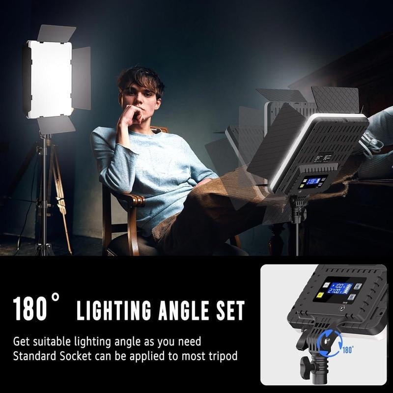Photography Lighting Kit, 36W Dual Color Studio Light with Remote Control & Tripod, Adjustable Studio Lighting Kit, Adjustable LED Video Light Kit for Video Recording/Photography - Open Season Industries