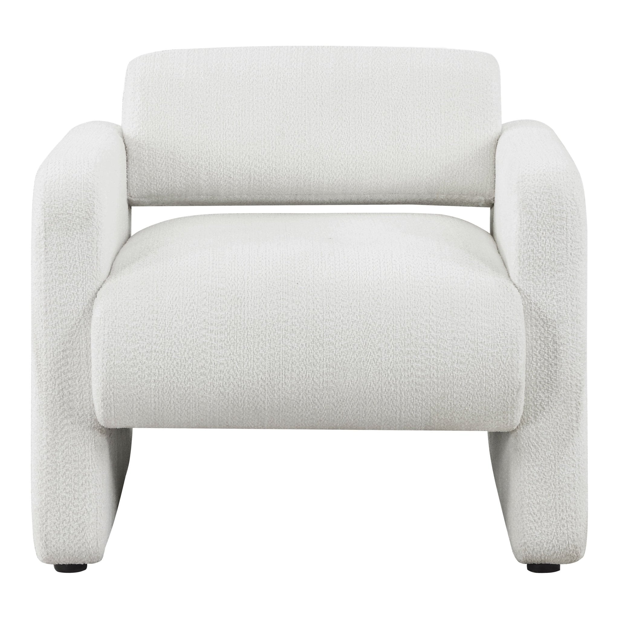 Prie Modern Boucle Fabric Indoor Armchairs & Accent Chairs, White - Open Season Industries