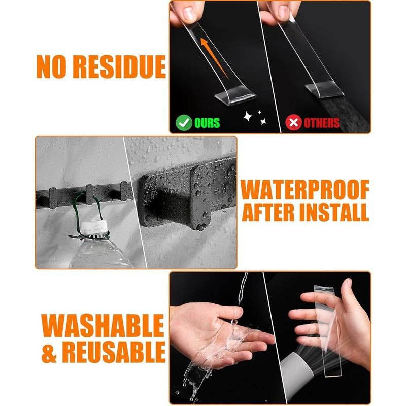 Double Sided Tape Heavy Duty (9.85 FT), Clear Removable Two Sided Nano Tape Adhesive, Double Stick Mounting Tape for Poster, Rug, Picture Hanging Strips, Office & Outdoor - Open Season Industries