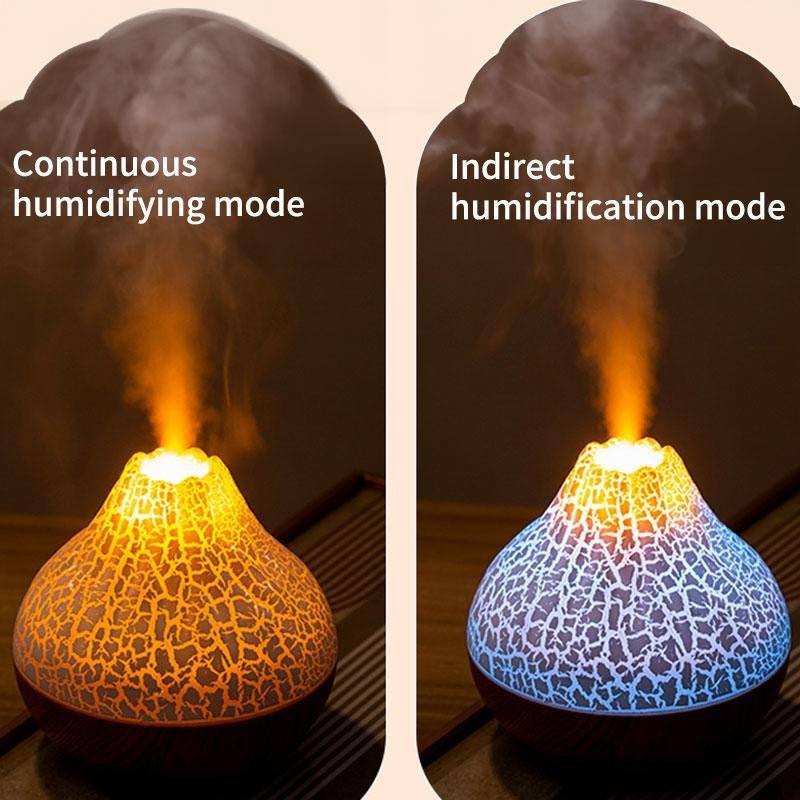 Creative Volcano Design Air Humidifier, USB Powered Modern Design Aroma Diffuser, Super Quiet Modern Design with Light Mist Humidifier - Open Season Industries