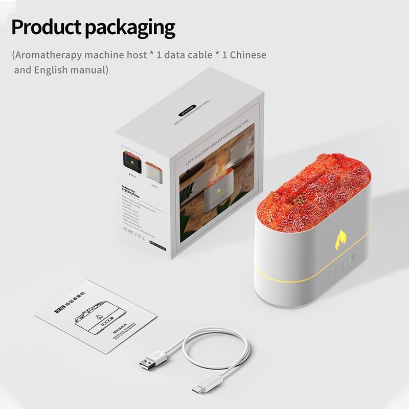 Upgraded Flame Aroma Diffuser Humidifier - 7 Color Fire Effect LED Lights, 180Ml Essential Oil Diffuser with Auto Shut - Off, 2 Mist Modes for Home, Office, Yoga & Spa - Open Season Industries