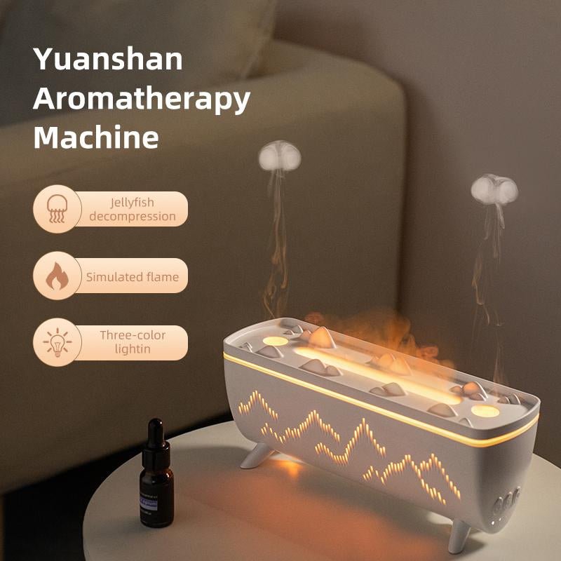 Flame Aromatherapy Machine Desktop Ultrasonic Double Spray Humidifier Aromatherapy Sprayer Silent Aroma Humidifier Portable Humidification - Open Season Industries