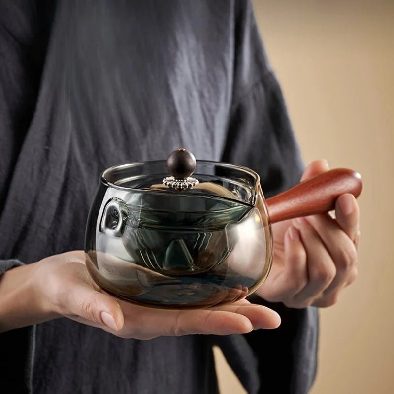 Side Handle Glass Teapots High Temperature Resistant Kung Fu Teaware Accessories Rotating Tea Water Separation Filter Tea Tools - Open Season Industries