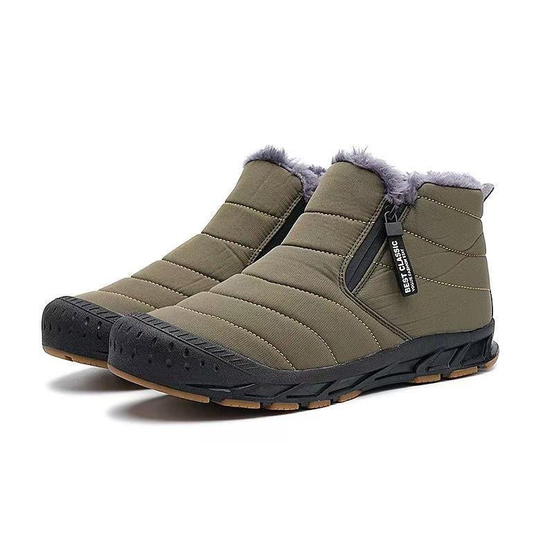 Mens Thermal Snow Boots - Waterproof, Windproof, and Insulated Hiking Boots with Easy Zippers, Soft Fuzzy Lining, and Perfect for Winter Season - Open Season Industries
