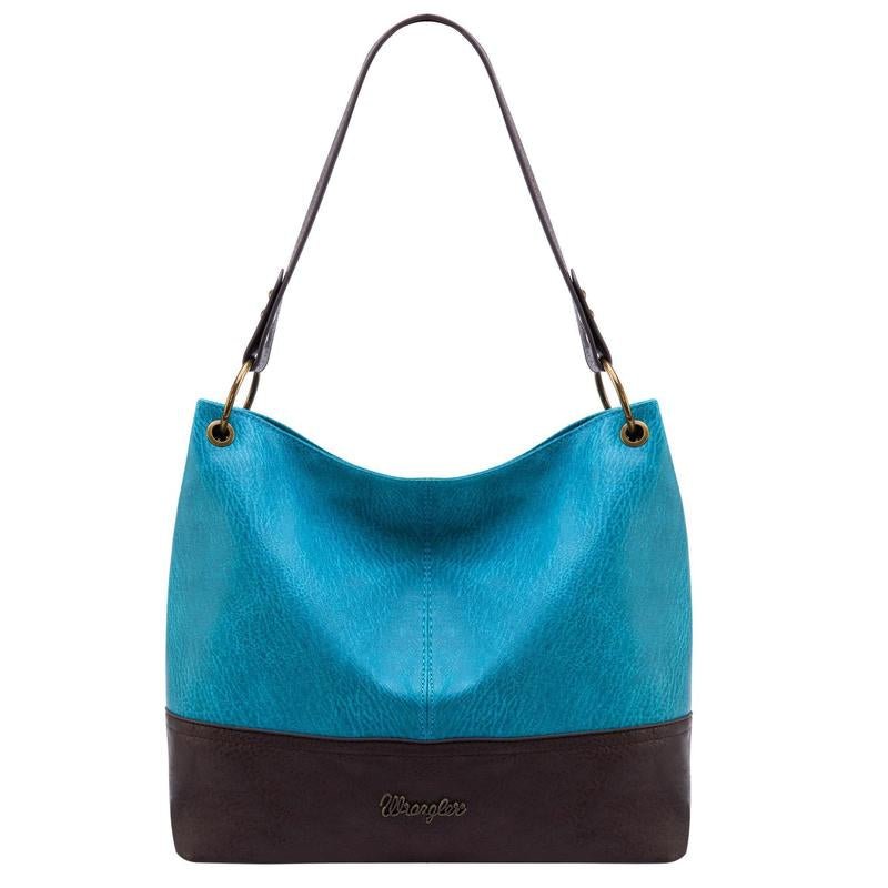 Wrangler Cow Print Hobo Bag Vegan Leather for Woman with Wide Guitar Strap - Open Season Industries