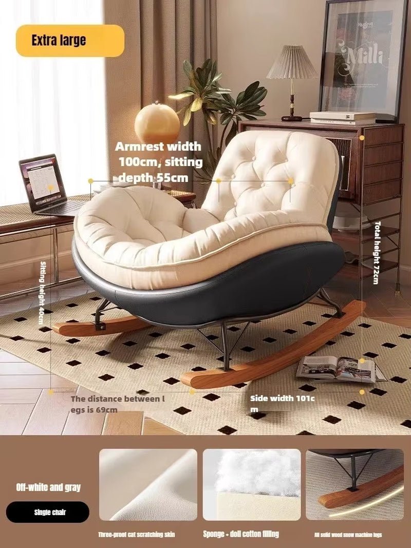 Nordic Rocking Chair, Lounge Chair, Balcony,Living Room Home Leisure, Lazy Sofa, Adult Light Luxury Chair, Single Penguin Chair - Open Season Industries