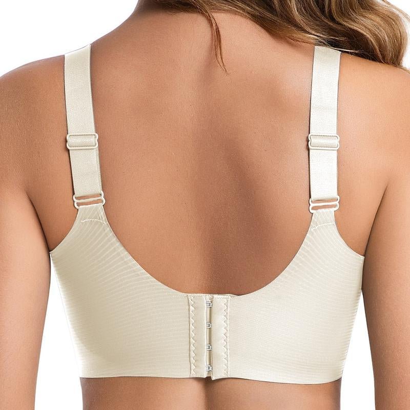 3/4PCS Women'S Ribbed Push up Wireless Bra, Soft Comfortable Breathable Solid Four - Breasted Adjustable Seamless Bra, Women'S Lingerie for All Seasons - Open Season Industries