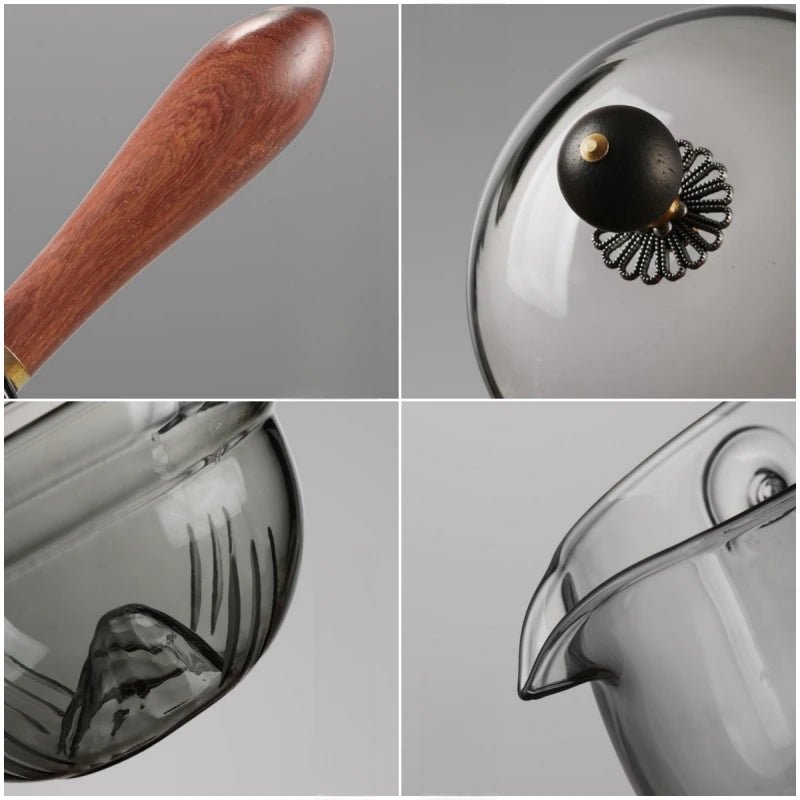 Side Handle Glass Teapots High Temperature Resistant Kung Fu Teaware Accessories Rotating Tea Water Separation Filter Tea Tools - Open Season Industries
