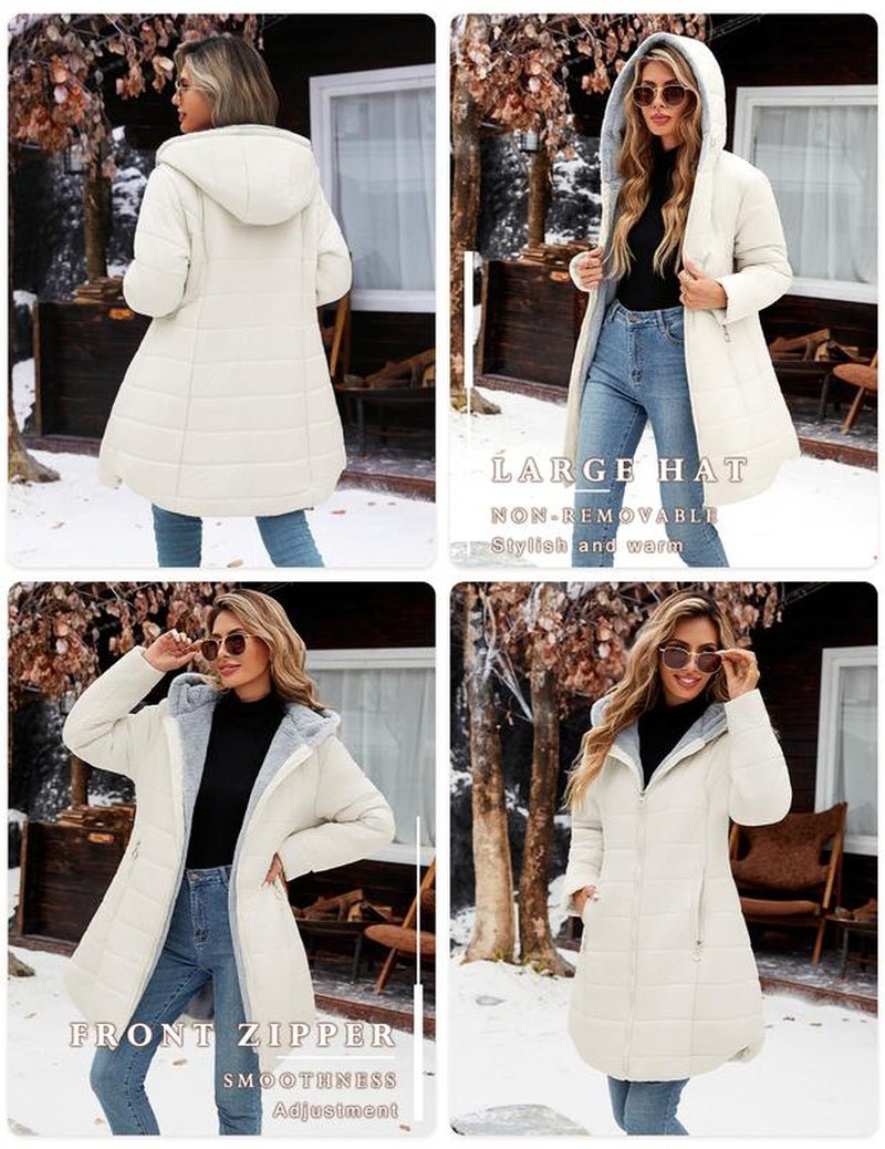 UMIPUBO Women'S Winter Windproof Fur Warm Slim Fit down Jacket - Waterproof Long Ski Coat for Commuting - Open Season Industries