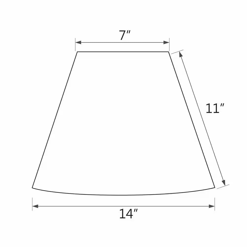 14 In. X 11 In. off White and Vertical Piping Hexagon Bell Lamp Shade - Open Season Industries