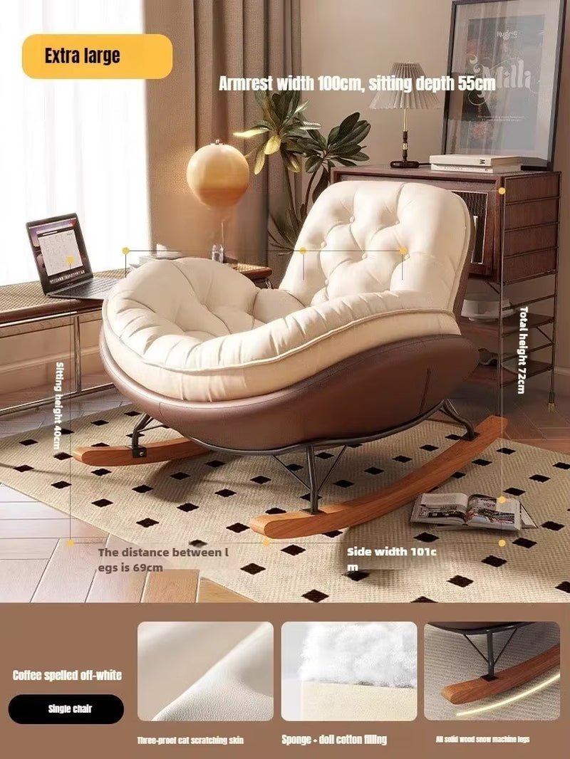 Nordic Rocking Chair, Lounge Chair, Balcony,Living Room Home Leisure, Lazy Sofa, Adult Light Luxury Chair, Single Penguin Chair - Open Season Industries