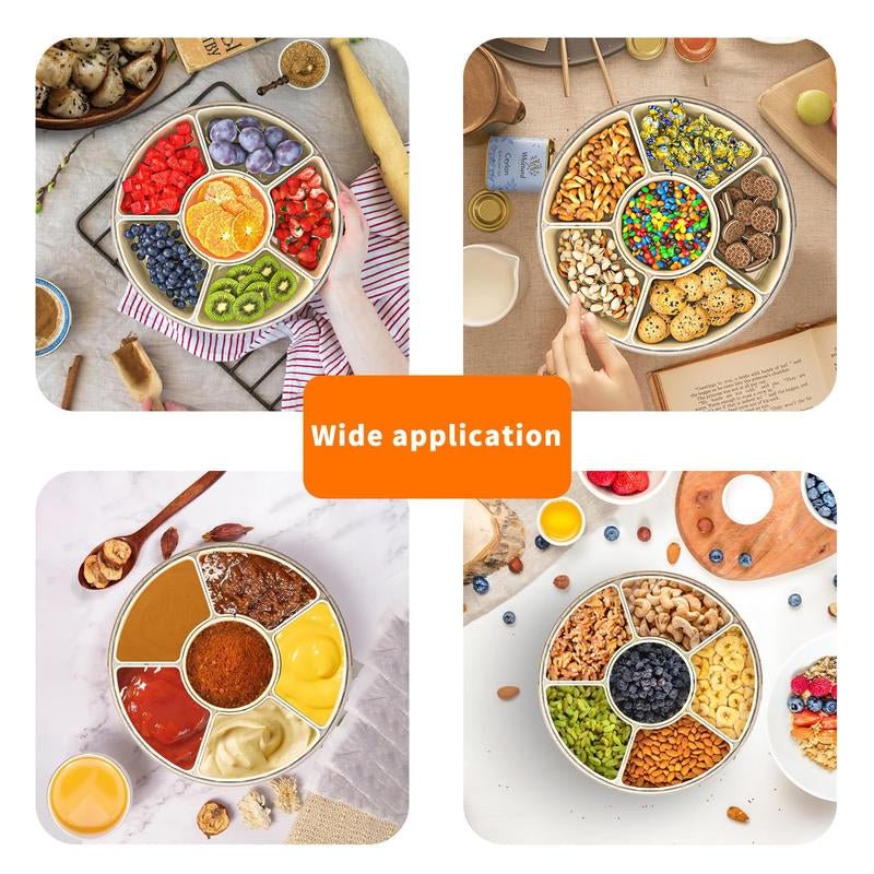 Snackle Box 8 Removable Divided – Stackable, Handle & Lid for Fruit/Veggies Container Kitchen - Open Season Industries