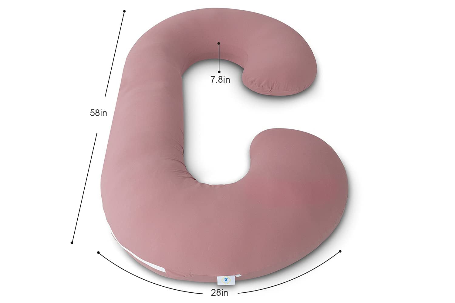 Cooling Pregnancy Pillow, Maternity Pillow with Soft Cotton Cover, C Shaped for Pregnant Sleeping (Cooling Cotton - Pink) - Open Season Industries