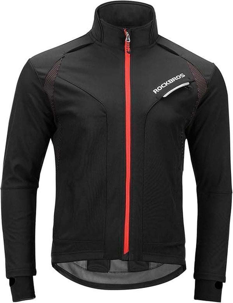 ROCKBROS Cycling Jackets for Men Winter Bike Jackets Thermal Windproof Jacket for Men Cold Weather Cycling Running Hiking - Open Season Industries