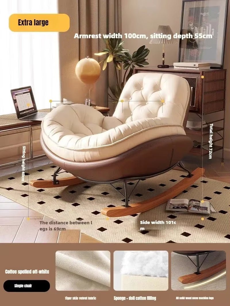 Nordic Rocking Chair, Lounge Chair, Balcony,Living Room Home Leisure, Lazy Sofa, Adult Light Luxury Chair, Single Penguin Chair - Open Season Industries