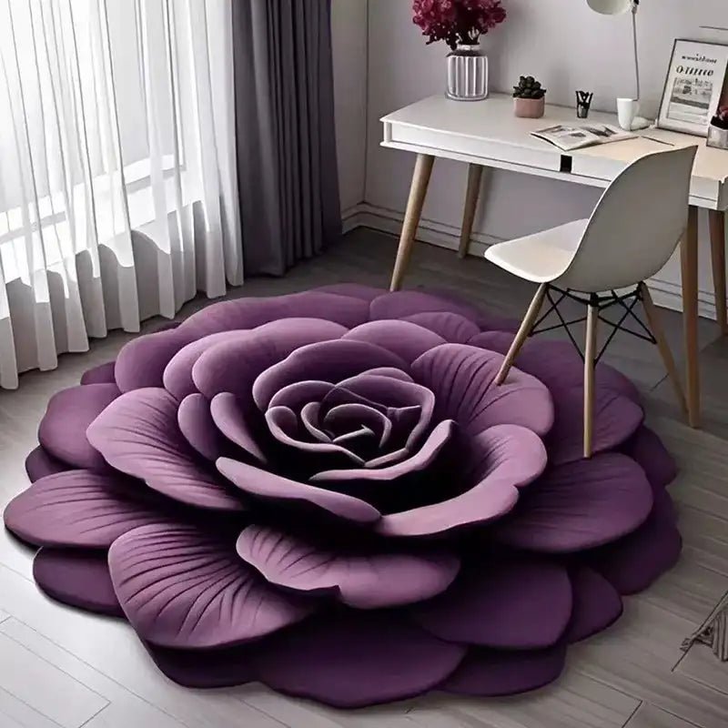 Alien Floral Plush & Diatomaceous Earth Floor Mat Bathroom Absorbent Anti - Slip 3D Fresh Flower Pattern Door Mats Dirt - Resistant - Open Season Industries