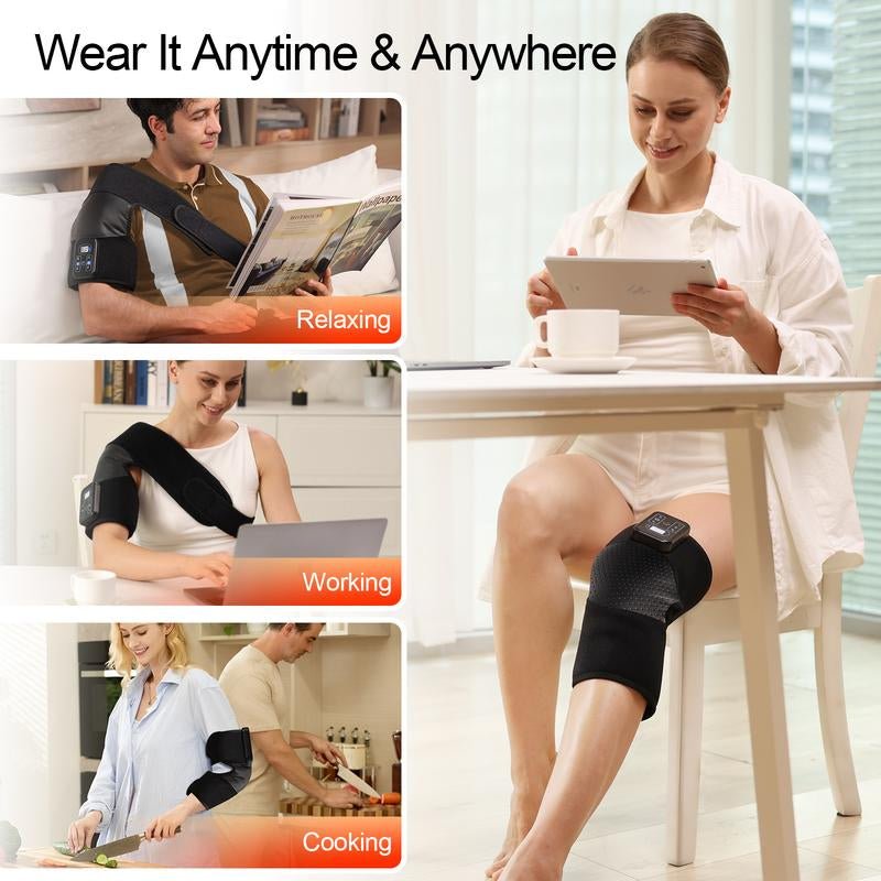 MASGRE Q7 Cordless Shoulder & Neck Massager with Heat & Vibration - 3 Heat Levels, Portable, Rechargeable, Ergonomic Design, Adjustable Velcro Straps, USB Charging, 5000Mah Battery, Great Gift for Wellness - Open Season Industries