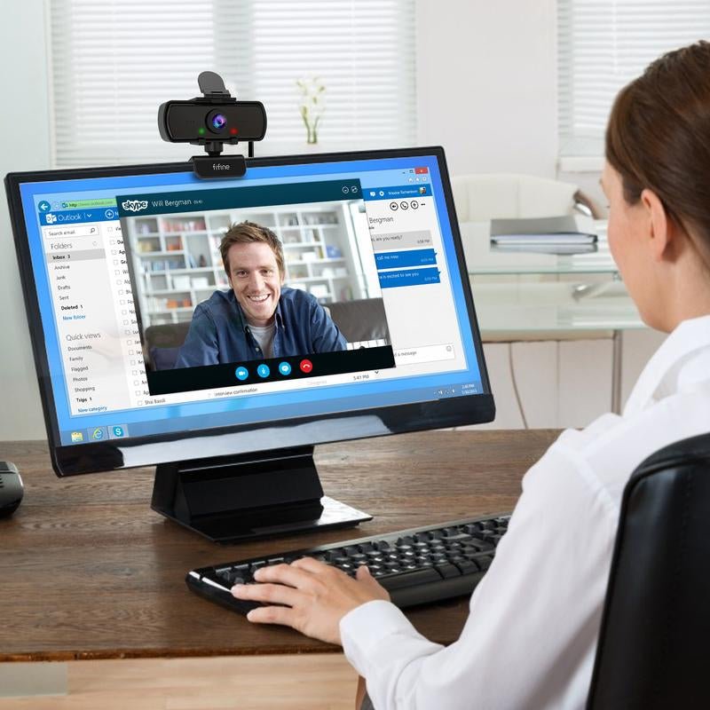 FIFINE K420 2K Computer Webcam Including Tripod Stand with for OBS Streaming, Zoom Meeting on Pc/Laptop - Open Season Industries