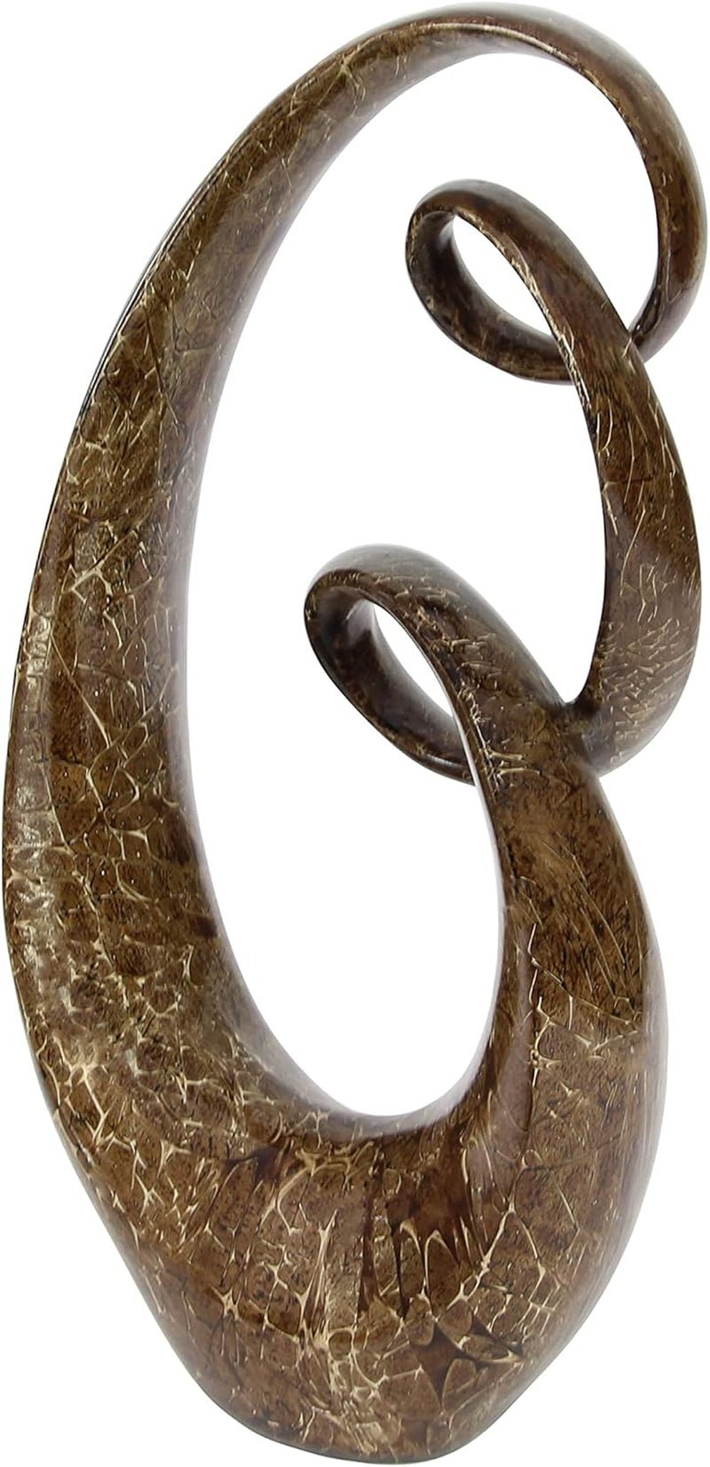 Polystone Abstract Decorative Sculpture Swirl Home Decor Statue, Accent Figurine 14" X 8" X 31", Brown - Open Season Industries