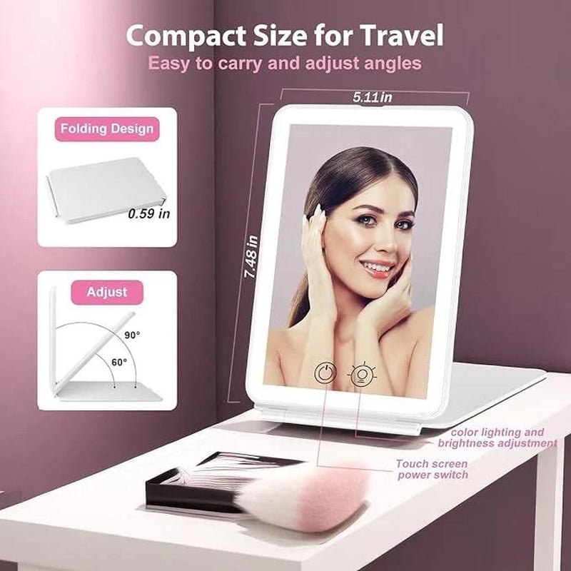 Light Foldable Touch Screen Makeup Mirror Decor Portable Switch - Open Season Industries