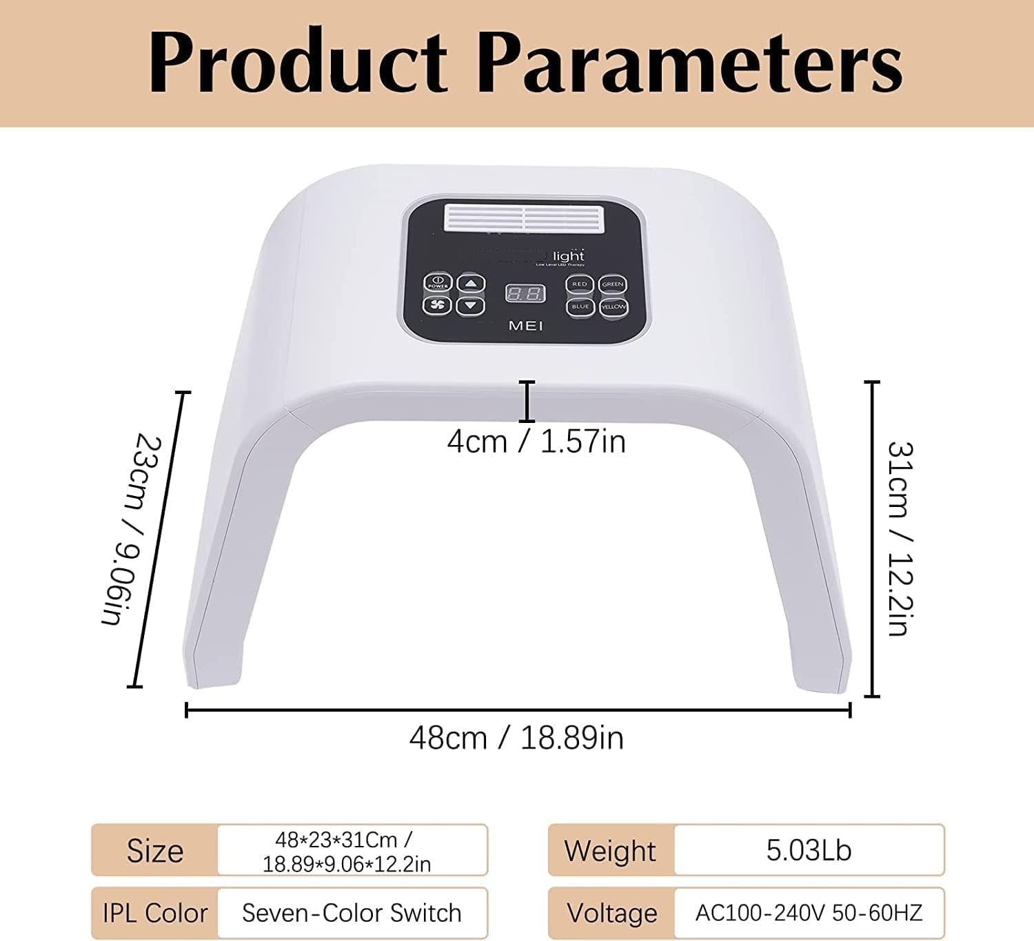 Infrared Light Therapy Led Facial Light Therapy Mask - Derma Plus, Photons Facial Skin Care Machine LED Beauty Mask Therapy Beauty Machine - Open Season Industries
