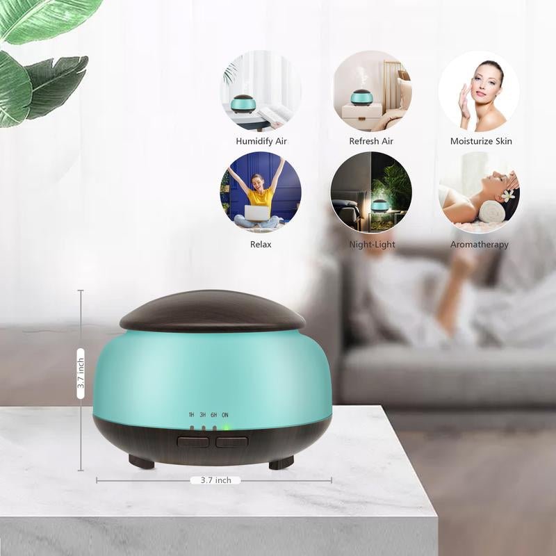 Upgraded Essential Oil Diffuser, DAROMA Aromatherapy Diffuser with Remote Control,300Ml Aroma Ultrasonic Nebulizing Cool Mist Humidifier,7 Color Mood Lights & Waterless Auto - Off for Home Office Gift, Dark/Light Wood Oildiffuser Diffuser For - Open Season Industries