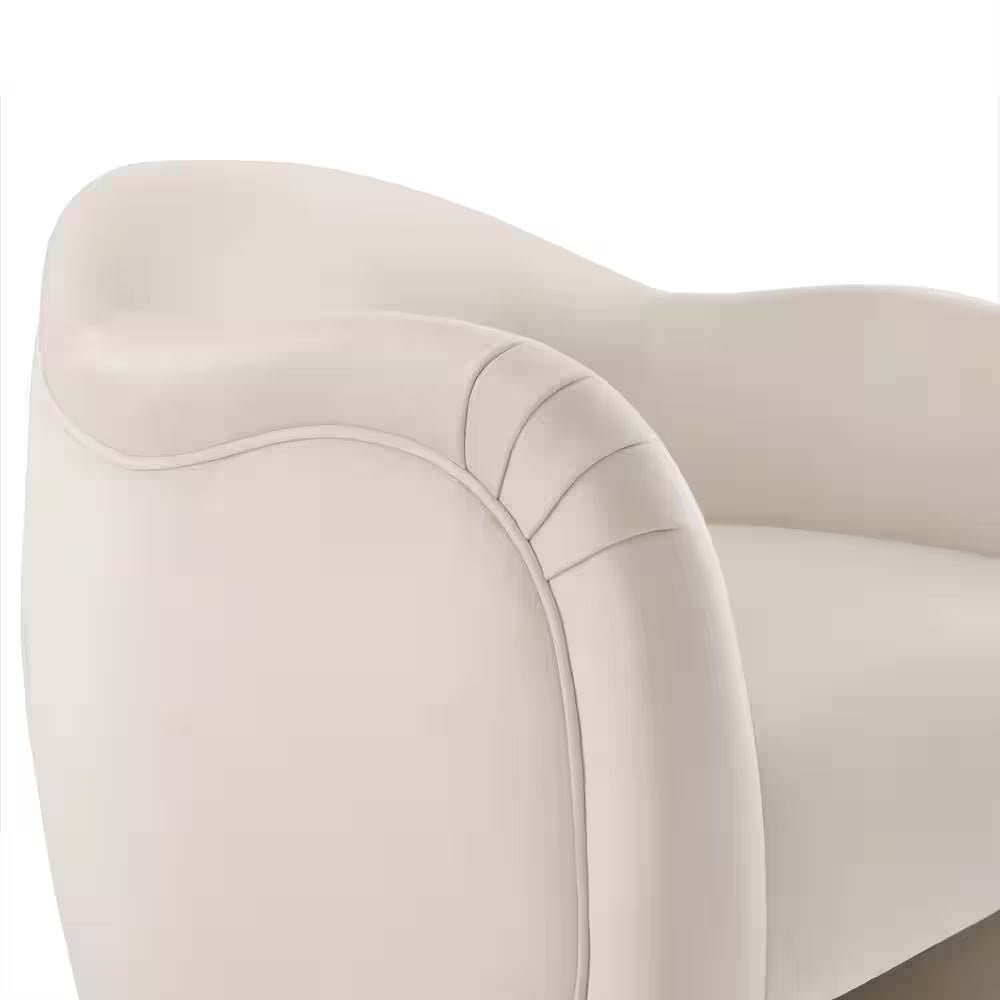 Compose Barrel Chair with Performance Velvet Fabric in Alabaster - Open Season Industries