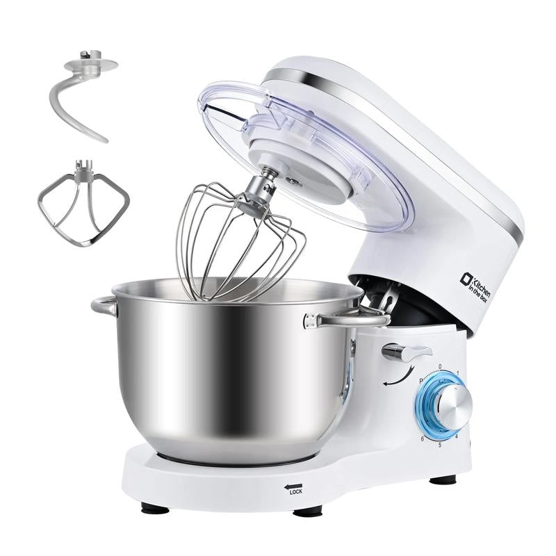 Kitchen in the Box 660W Tilt - Head Stand Mixer | 6.5QT Stainless Steel Bowl, 6 - Speed Electric Food Mixer - Open Season Industries