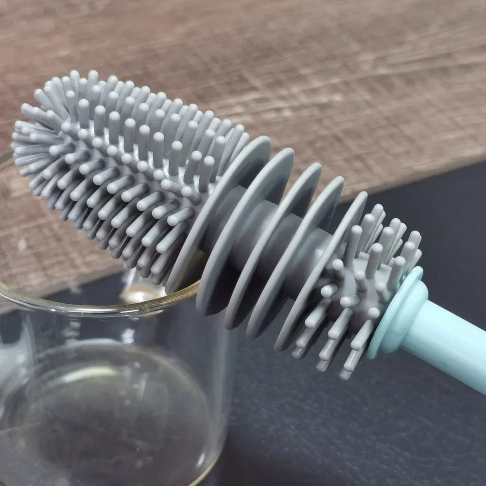 Silicone Milk Bottle Brush Long Handle Cup Brush Handheld Soft Head Food Grade Watering Kitchen Household Cleaning Brushes - Open Season Industries