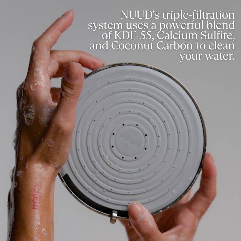 NUUD | NO1 Filtered Showerhead | Filters 99.9% of Heavy Metals & Chlorine - Open Season Industries