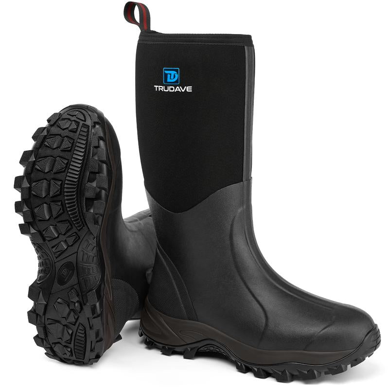 Trudave Rubber Boots for Men & Women, Waterproof Insulated Work Rain Boots, Anti - Slip Outdoor Mud Boots for Working, Hunting, Fishing Shoe Rainproof - Open Season Industries
