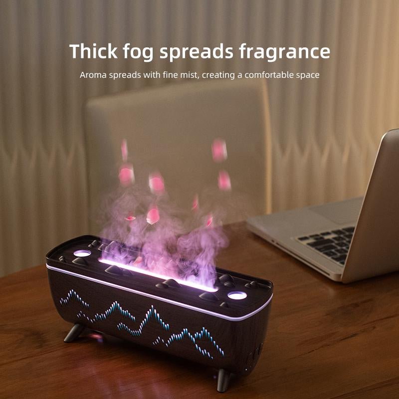 Flame Aromatherapy Machine Desktop Ultrasonic Double Spray Humidifier Aromatherapy Sprayer Silent Aroma Humidifier Portable Humidification - Open Season Industries