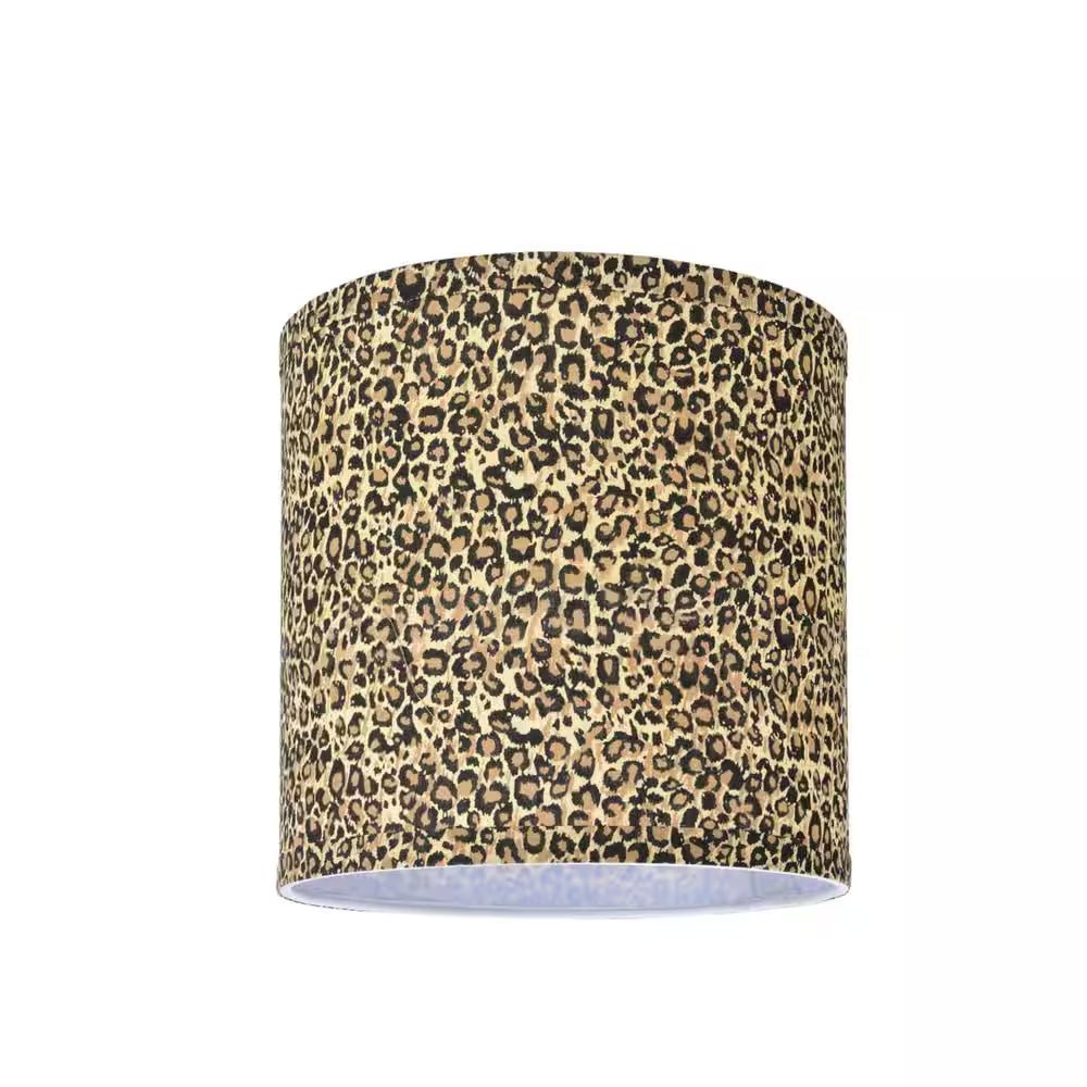 8 In. X 8 In. Leopard Hardback Drum/Cylinder Lamp Shade - Open Season Industries