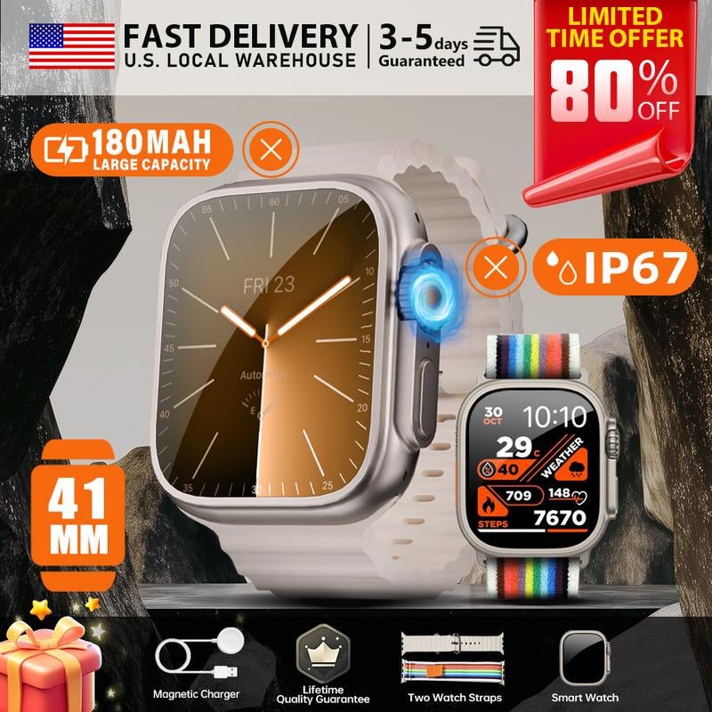 Lightweight 41Mm Smart Watch for Men and Women, 1.72 Inch Display, Bluetooth Calls, 120+ Sports Modes & Real - Time Health Monitoring, Live Special - Open Season Industries