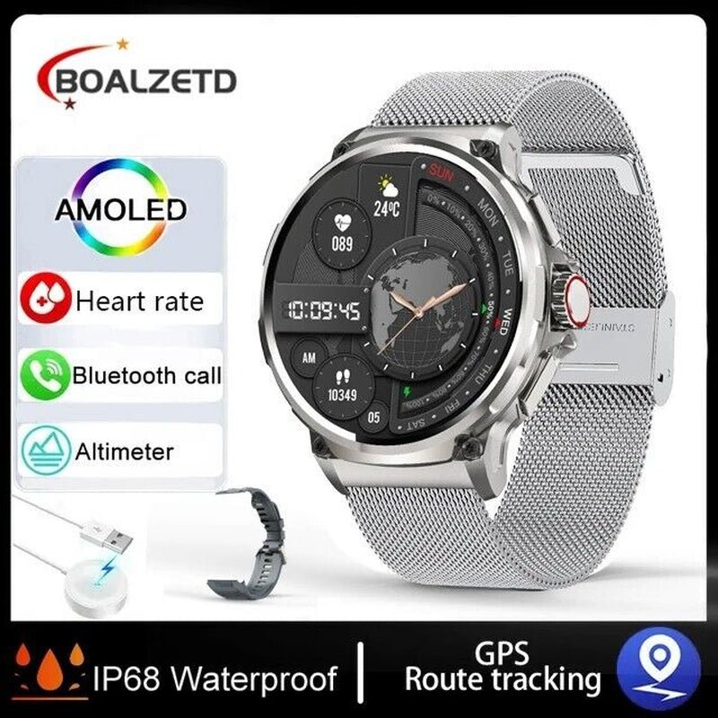 1.85" Ultra HD Smartwatch GPS Bluetooth Call Health Monitoring Watch Gym Gift - Open Season Industries