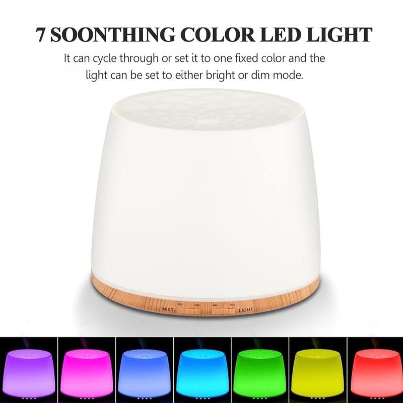 Dark Wood Essential Oil Diffuser, 500Ml Bluetooth Speaker Aroma Diffuser, Ultrasonic Cool Mist Humidifier with Music Player Function - Open Season Industries