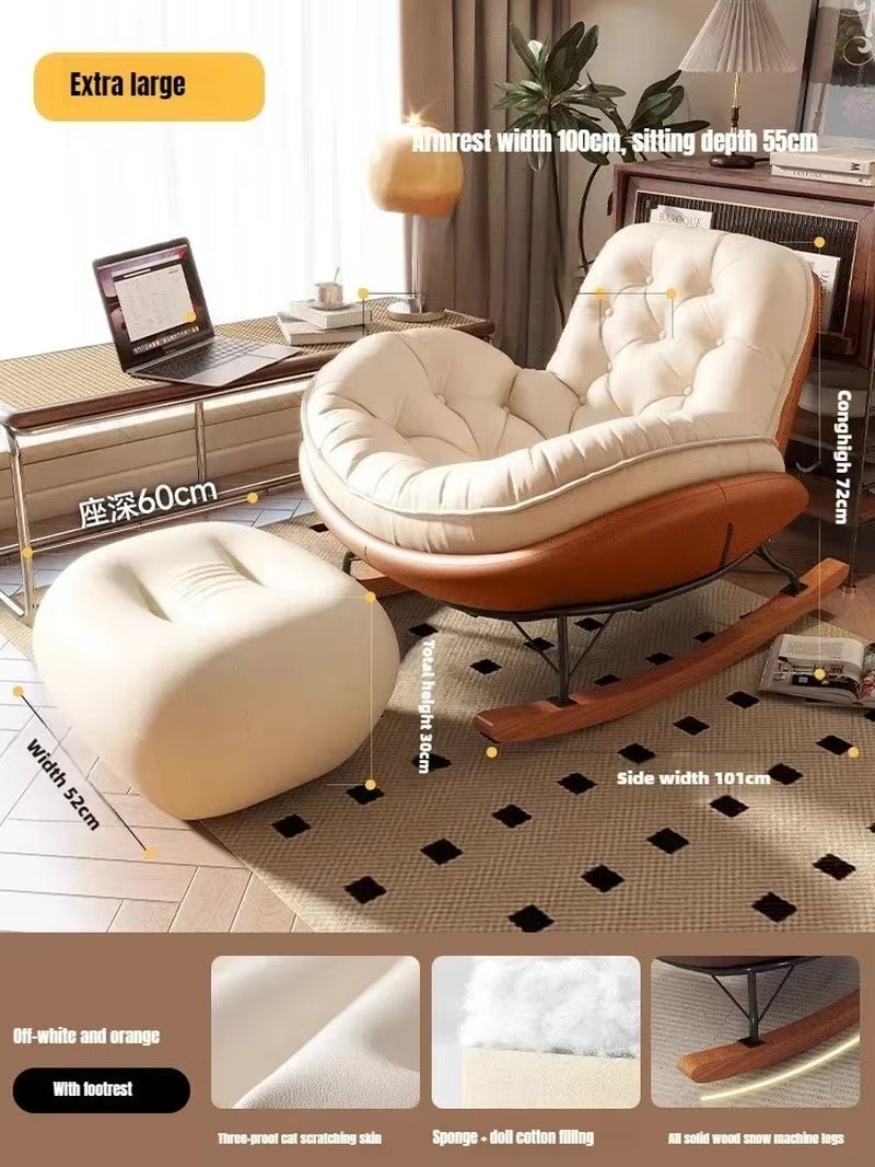 Nordic Rocking Chair, Lounge Chair, Balcony,Living Room Home Leisure, Lazy Sofa, Adult Light Luxury Chair, Single Penguin Chair - Open Season Industries